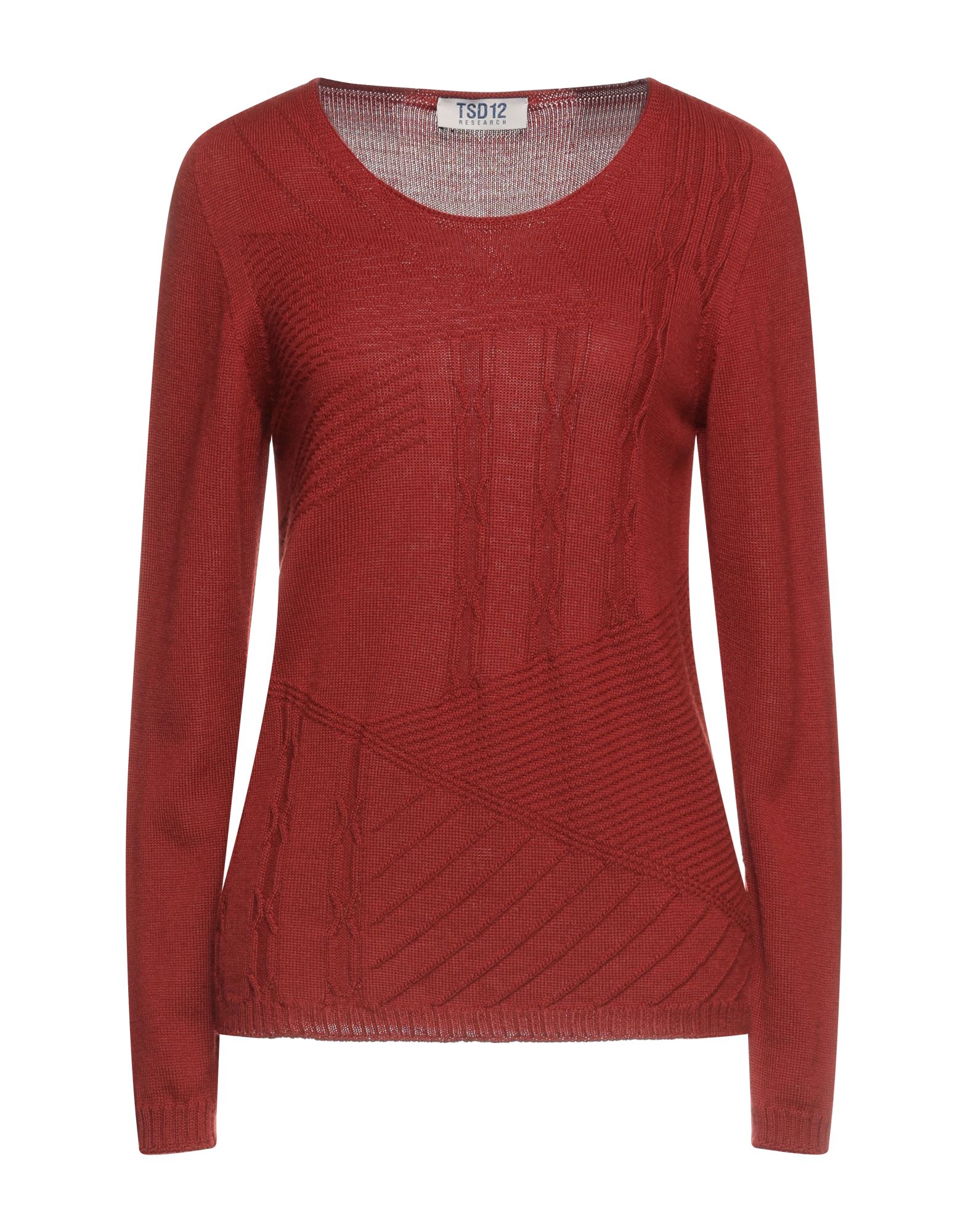 Shop Tsd12 Woman Sweater Brick Red Size Xl Merino Wool, Acrylic