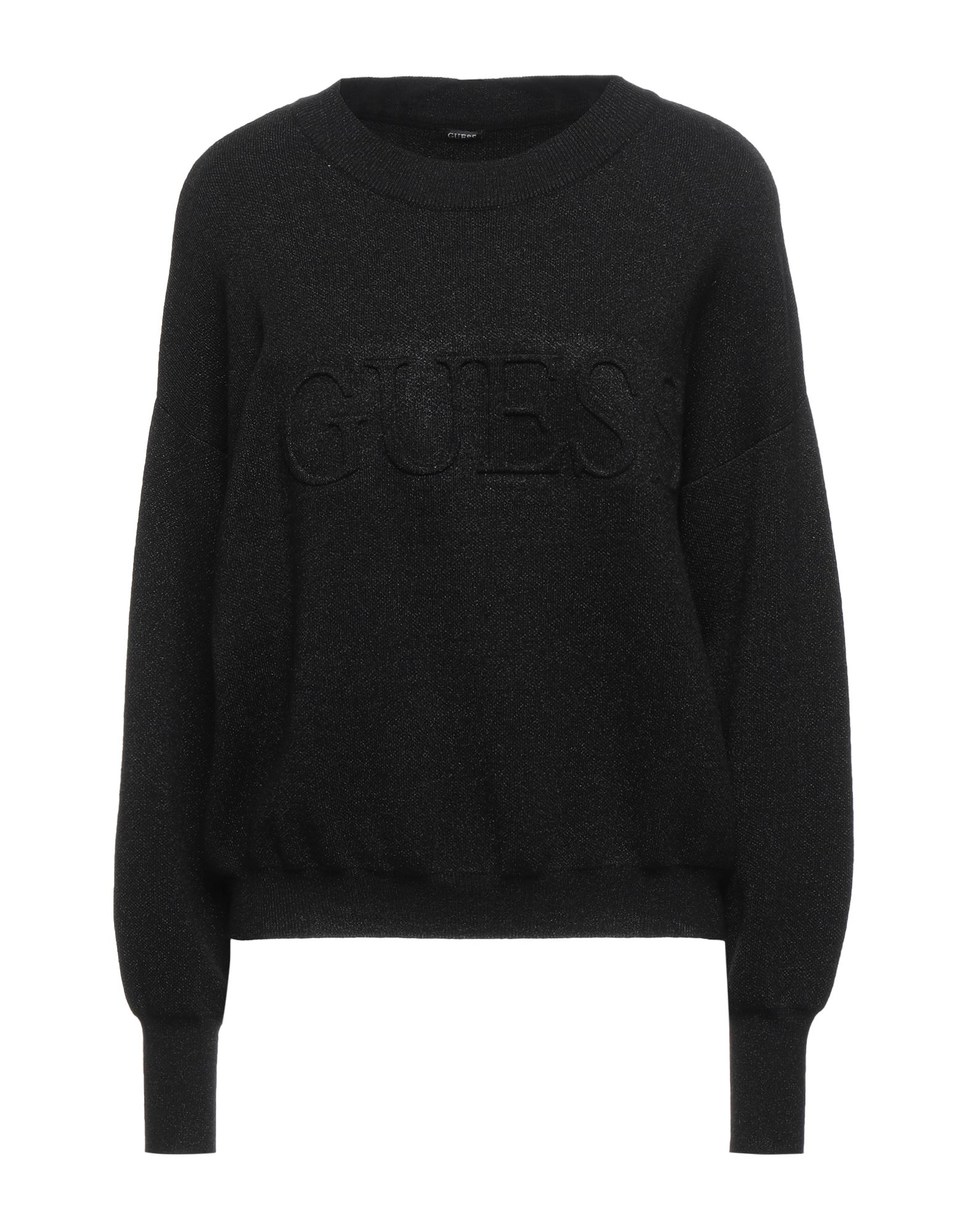 《セール開催中》GUESS レディース プルオーバー ブラック XS レーヨン 64% / ナイロン 15% / ポリエステル 13% / 金属繊維 6% / ポリウレタン 2%