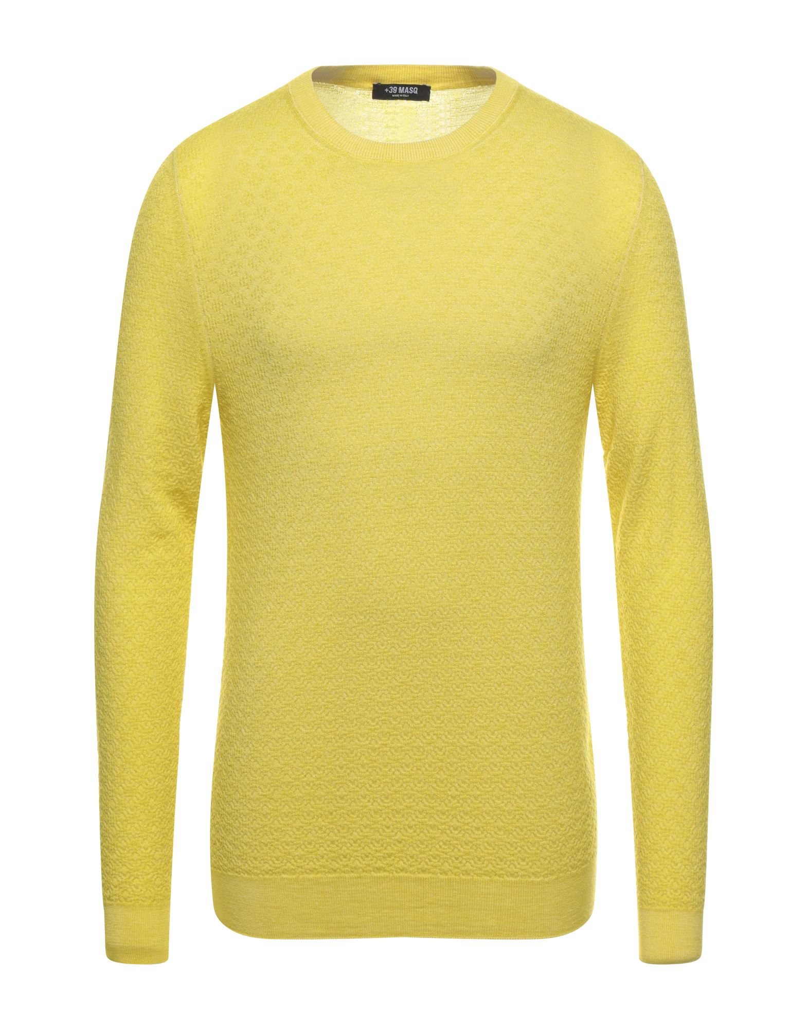 Shop +39 Masq Man Sweater Yellow Size Xl Merino Wool