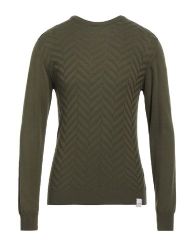 Exte Man Sweater Military Green Size S Wool, Acrylic