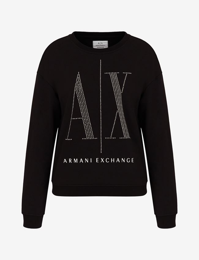 Armani Exchange Felpa Nero Cotone