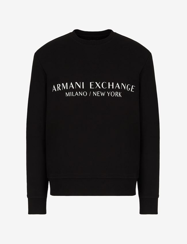 ARMANI EXCHANGE SWEATSHIRT BLACK COTTON,14118100DC