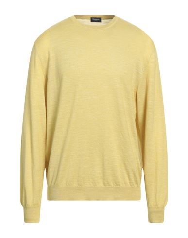 Drumohr Man Sweater Yellow Size 40 Cashmere, Linen, Silk