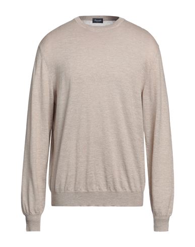 Drumohr Man Sweater Beige Size 40 Cashmere, Linen, Silk