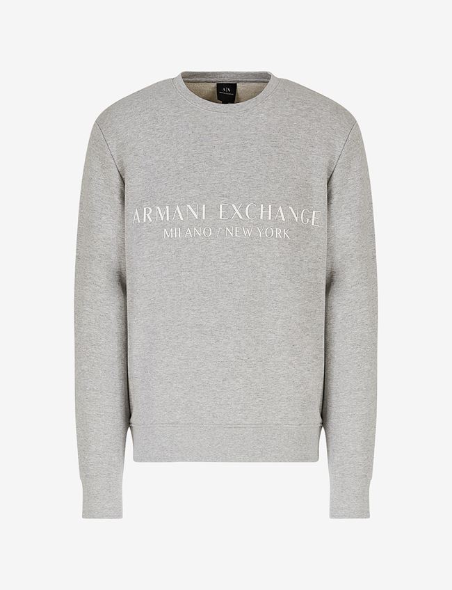 Armani Exchange Felpa Grigio Chiaro Cotone