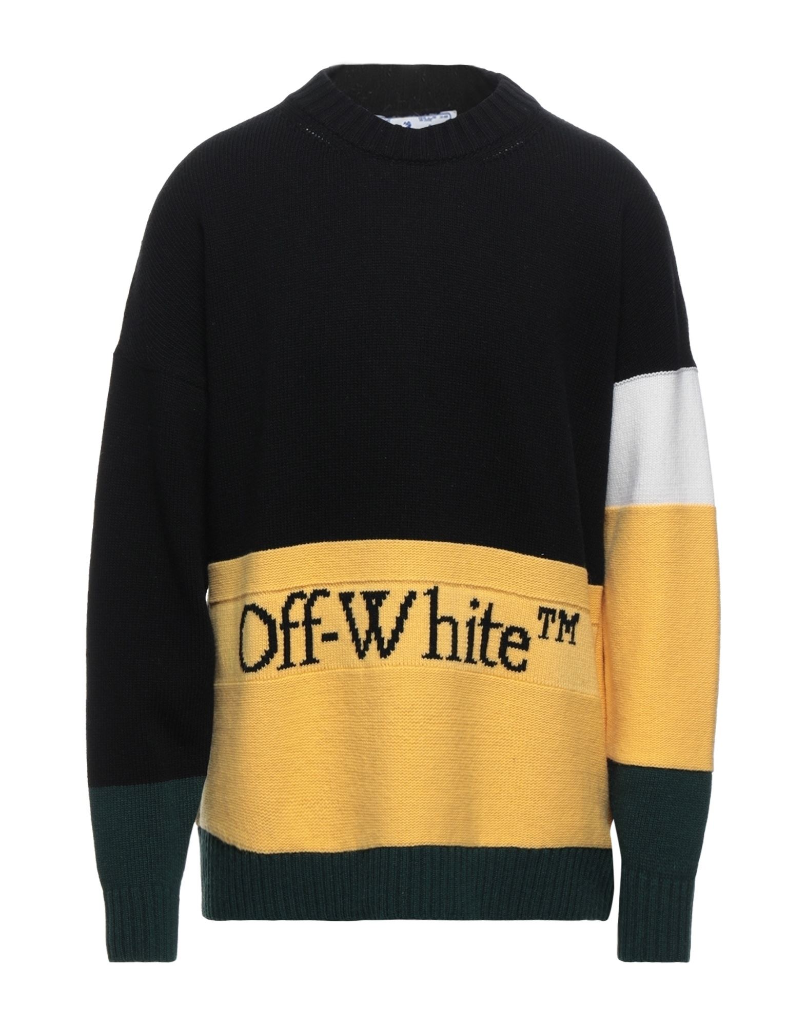 off white color block sweater