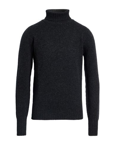 Drumohr Man Turtleneck Charcoal Size 44 Lambswool In Gray