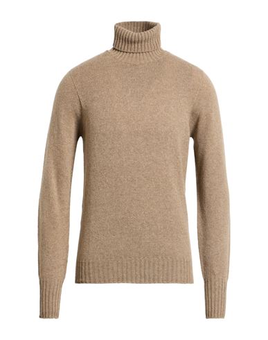 Drumohr Man Turtleneck Sand Size 40 Lambswool In Neutral