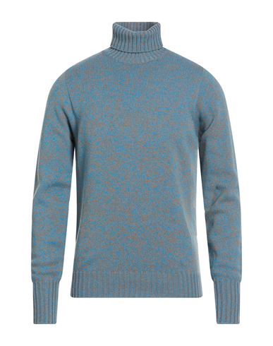 Drumohr Man Turtleneck Light Blue Size 42 Lambswool In Blue