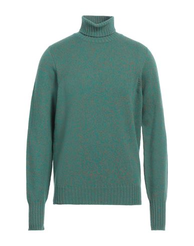 Drumohr Man Turtleneck Turquoise Size 42 Lambswool In Blue