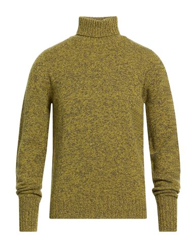 Drumohr Man Turtleneck Pastel Yellow Size 48 Lambswool In Green