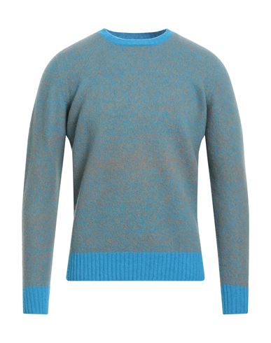 Drumohr Man Sweater Azure Size 46 Lambswool In Blue