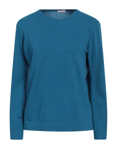 Rossopuro Woman Sweater Azure Size M Wool, Cashmere In Blue