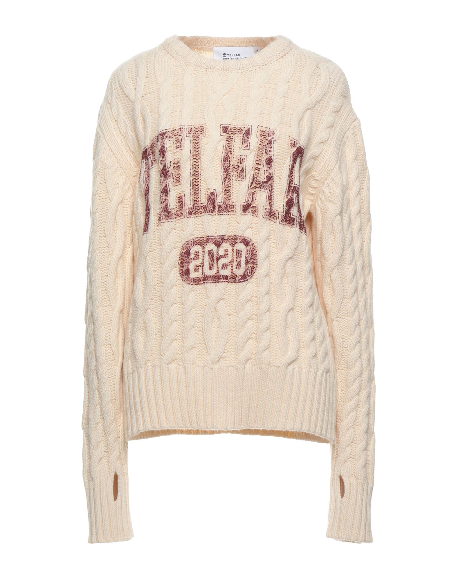 Telfar Cable Knit Pullover In Ecru | ModeSens