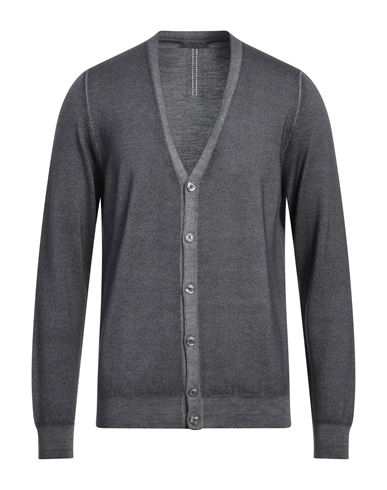 Shop +39 Masq Man Cardigan Lead Size Xl Merino Wool In Grey
