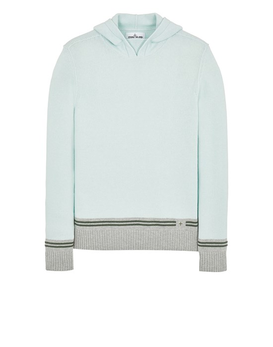 Sweater Man 568B8 LAMBSWOOL WITH STRIPED MOTIF AND EMBROIDERY Front STONE ISLAND