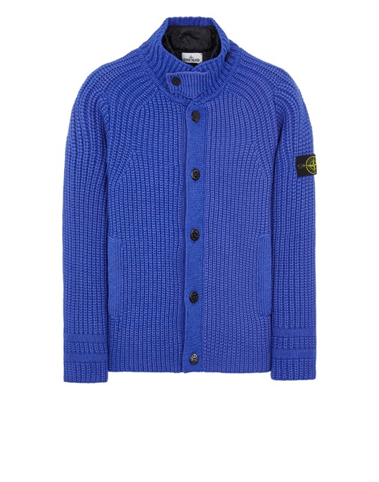 Sweater Man 533A9 WOOL-SILK CHAIN YARN WITH DETACHABLE LINING Front STONE ISLAND