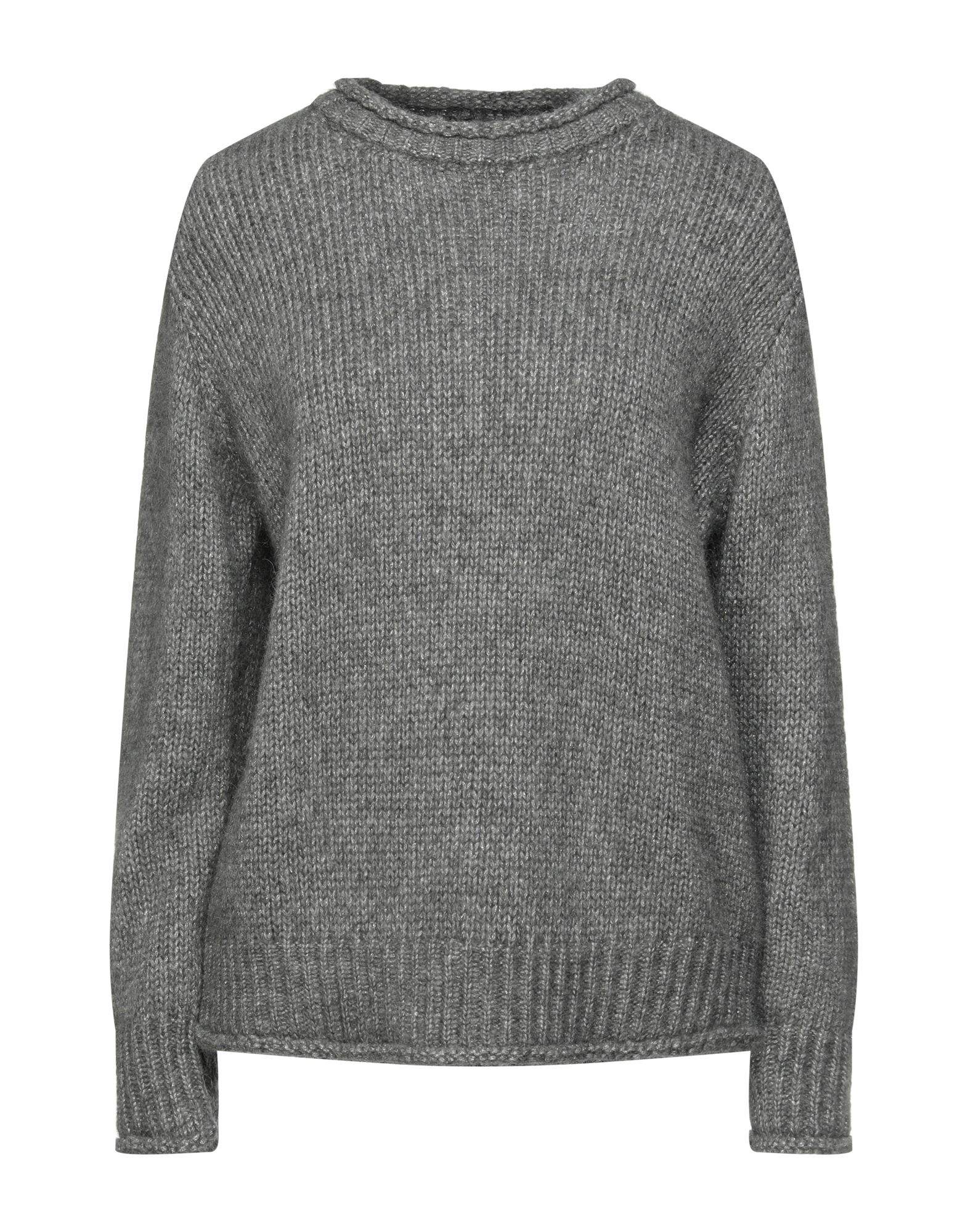 《セール開催中》PULLOVER レディース プルオーバー グレー XL Lurex® 45% / 毛（ベビーアルパカ） 40% / ウール 15%