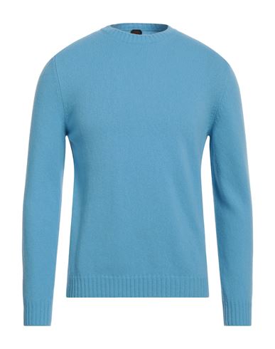 Mp Massimo Piombo Man Sweater Azure Size 42 Merino Wool In Blue