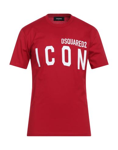 Dsquared2 Man T-shirt Coral Size L Cotton In Tomato Red