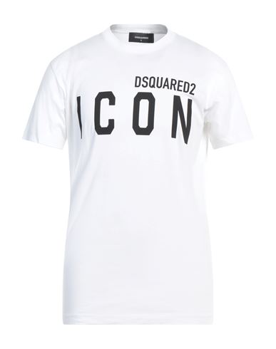 Dsquared2 Man T-shirt Cream Size M Cotton In White