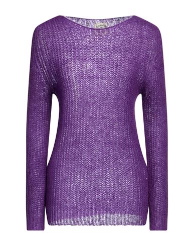 Pink Memories Woman Sweater Purple Size 6 Acrylic, Mohair Wool, Polyamide, Wool