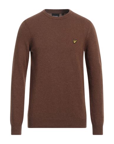Shop Lyle & Scott Man Sweater Brown Size Xxl Wool, Polyamide