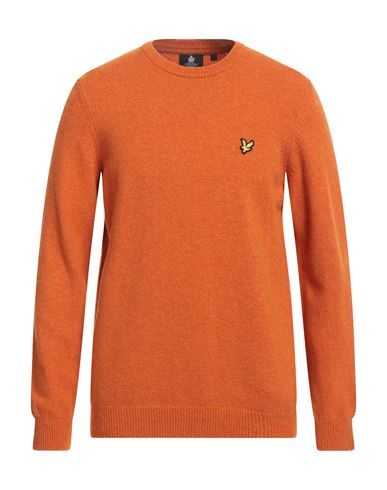 Lyle & Scott Man Sweater Orange Size S Wool, Polyamide