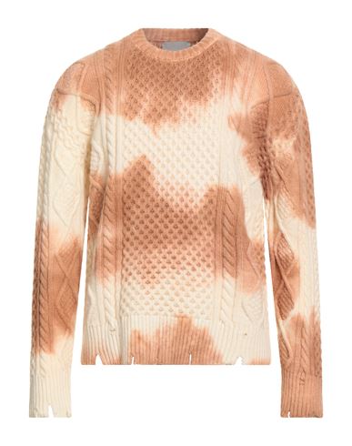 Laneus Tie-dye Cable-knit Jumper In Brown