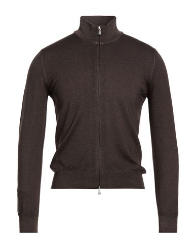 Gran Sasso Man Cardigan Chocolate Brown Size 34 Virgin Wool