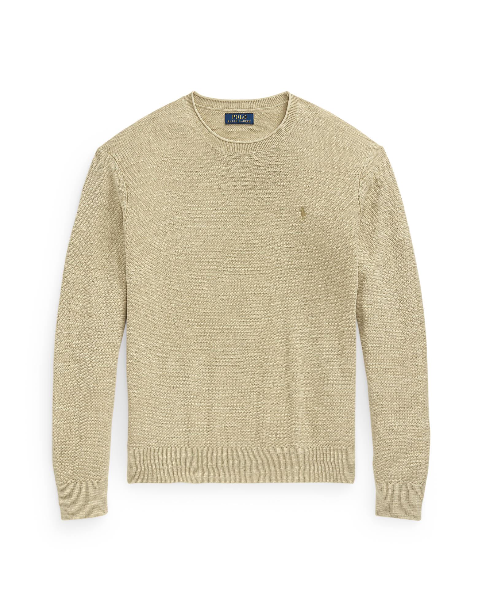 《セール開催中》POLO RALPH LAUREN メンズ プルオーバー サンド S コットン 85% / リネン 15% COTTON-LINEN ROLLNECK SWEATER