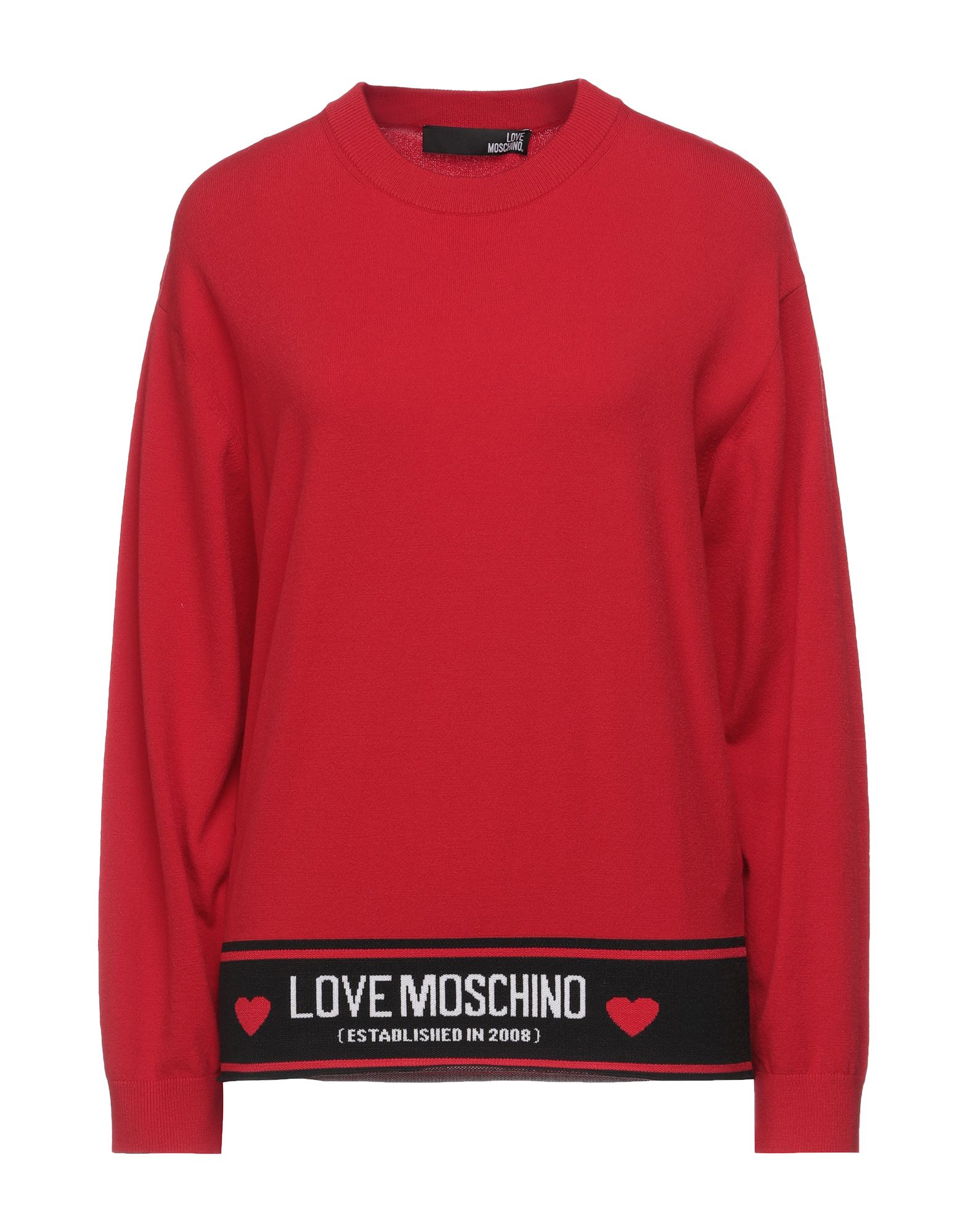 《セール開催中》LOVE MOSCHINO レディース プルオーバー レッド 38 アクリル 44% / ウール 44% / ポリエステル 12% / レーヨン / ナイロン