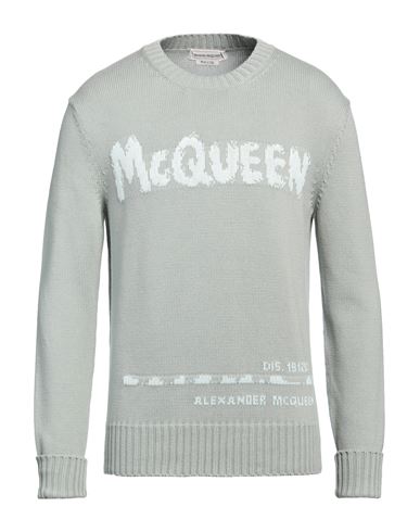 Alexander Mcqueen Man Sweater Sage Green Size S Cotton, Viscose
