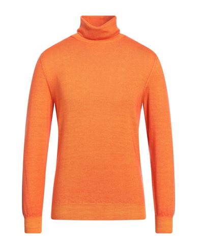 Boglioli Man Turtleneck Orange Size M Virgin Wool