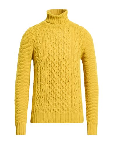 Drumohr Man Turtleneck Mustard Size 44 Lambswool In Yellow