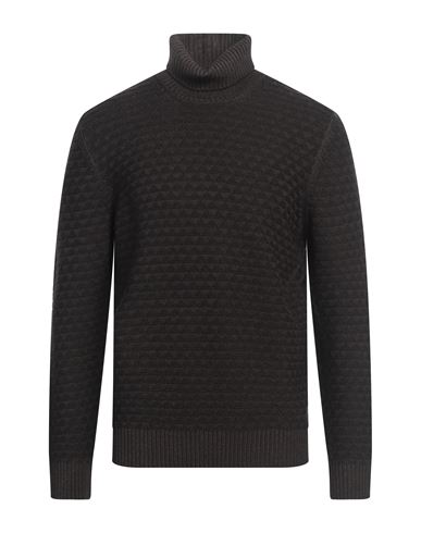 La Fileria Man Turtleneck Dark Brown Size 46 Virgin Wool