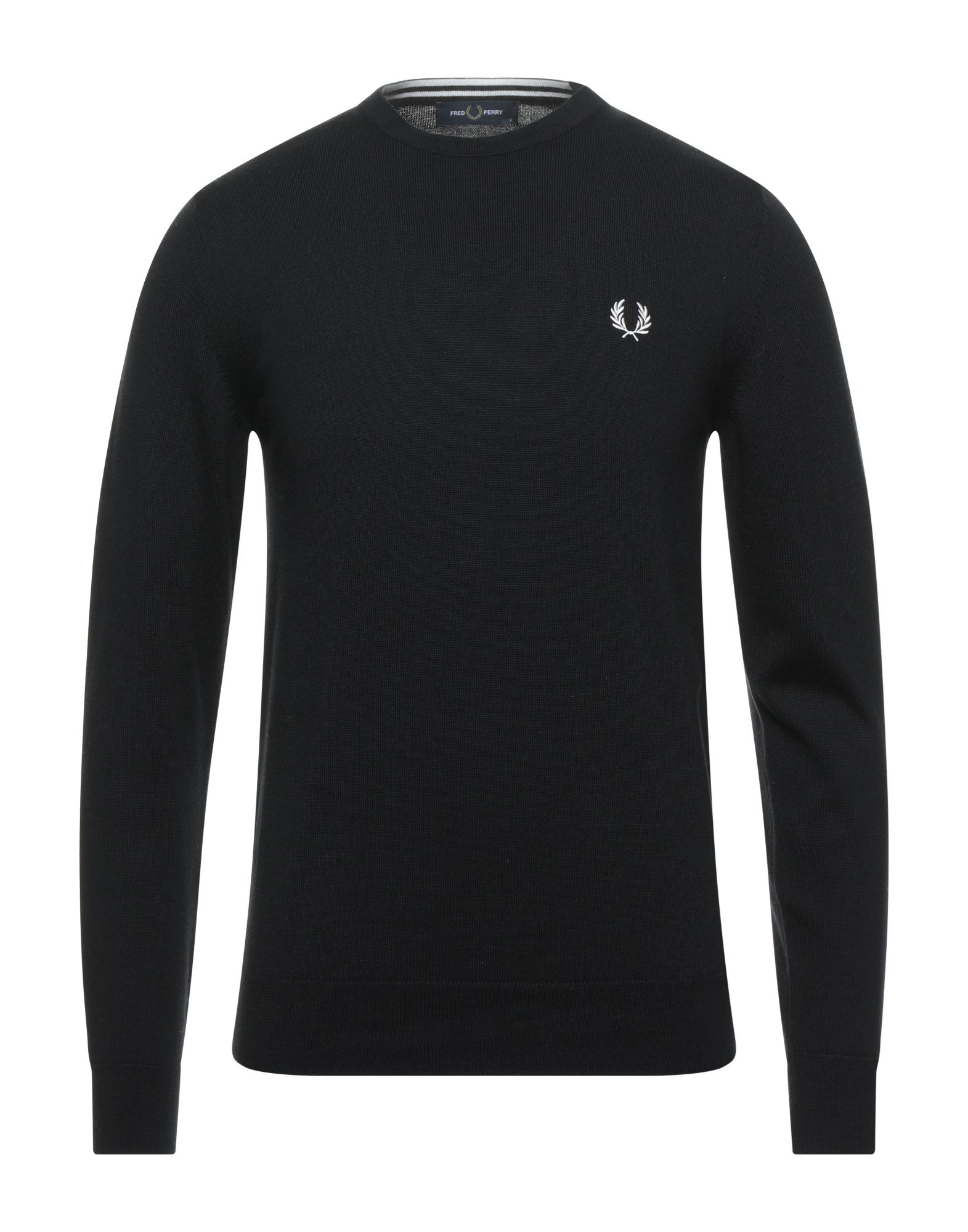 《セール開催中》FRED PERRY メンズ プルオーバー ブラック S ウール 54% / コットン 46%