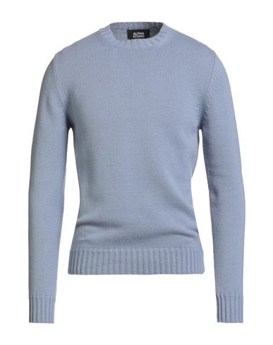Man Sweater Light blue Size 38 Cashmere