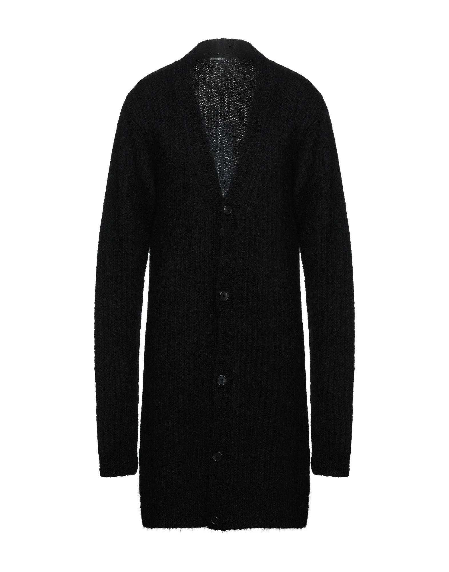 《セール開催中》ANN DEMEULEMEESTER メンズ カーディガン ブラック S 毛（アルパカ） 74% / ウール 22% / ナイロン 4%