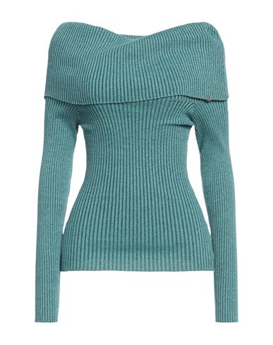 Woman Sweater Military green Size L Cotton, Viscose, Linen