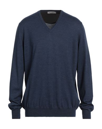 La Fileria Man Sweater Slate Blue Size 50 Virgin Wool