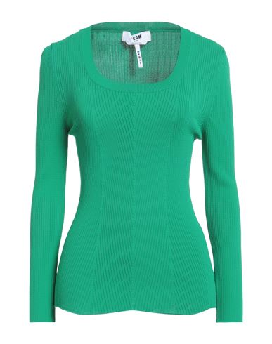 Msgm Woman Sweater Green Size L Viscose, Polyamide
