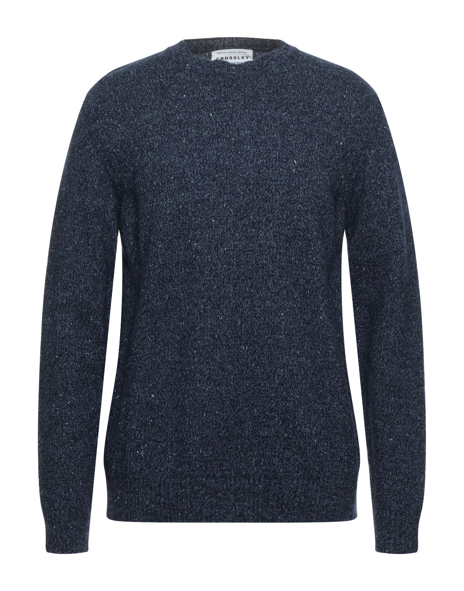 Crossley Man Sweater Midnight Blue Size L Cotton, Cashmere
