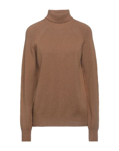 Drumohr Woman Turtleneck Camel Size Xl Lambswool In Beige
