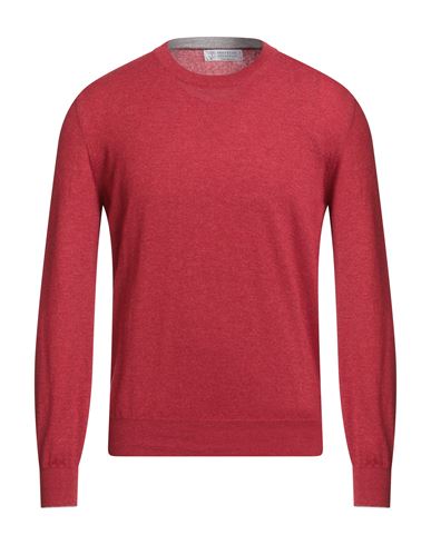 Brunello Cucinelli Man Sweater Red Size 48 Cashmere In Red