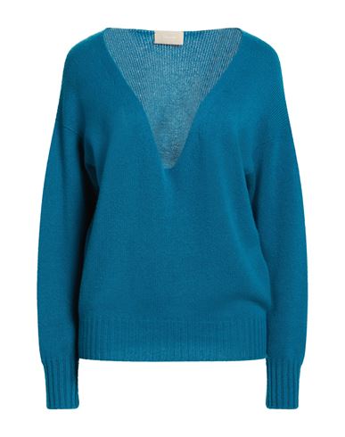 Drumohr Woman Sweater Deep Teal Size L Cashmere In Blue