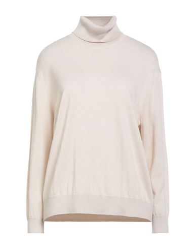Armani Exchange Woman Turtleneck Beige Size L Virgin Wool In Gold