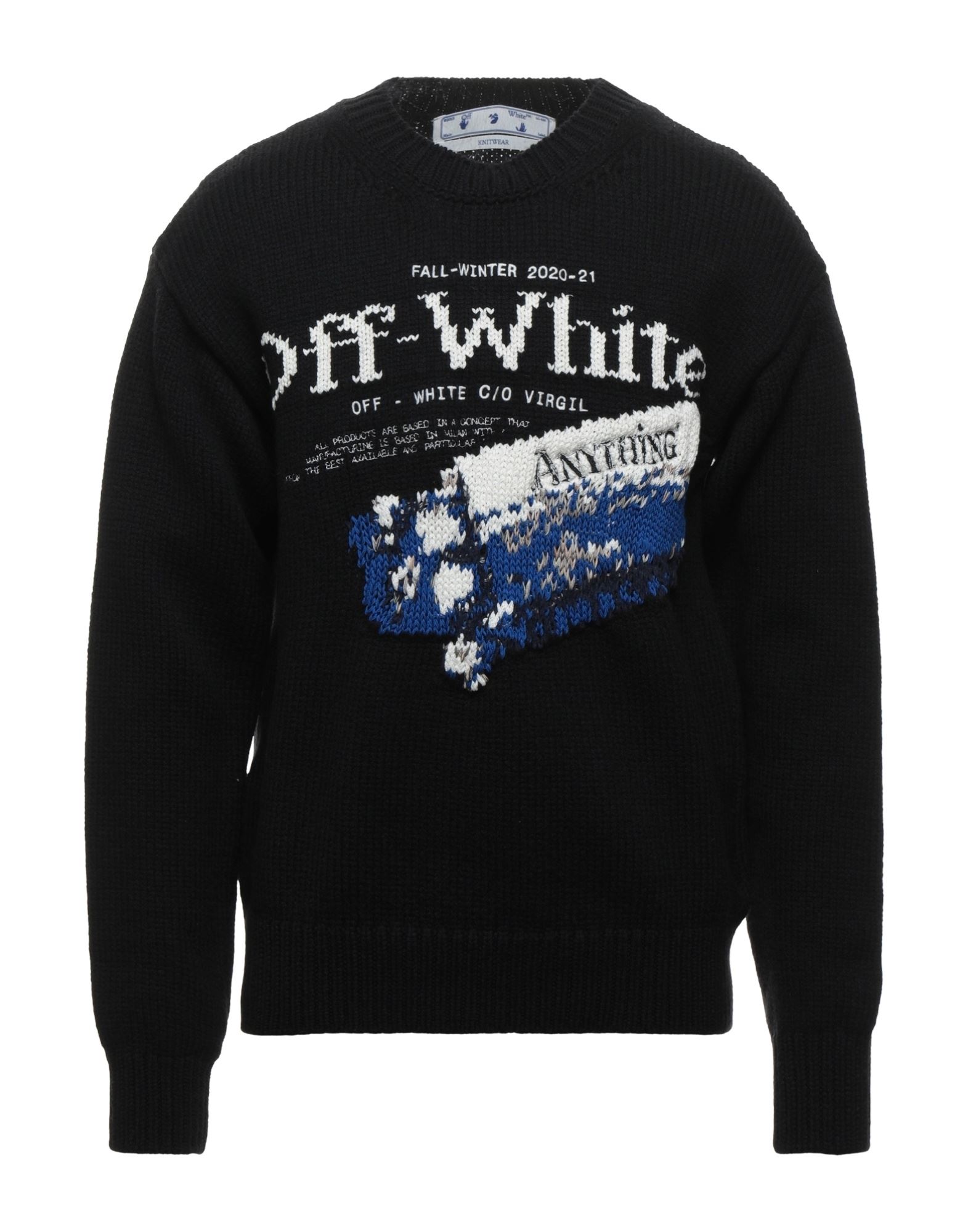 《セール開催中》OFF-WHITE? メンズ プルオーバー ブラック S ウール 48% / ポリアクリル 32% / コットン 20%