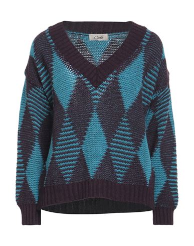 Croche Crochè Woman Sweater Deep Purple Size L Acrylic, Alpaca Wool, Wool, Viscose