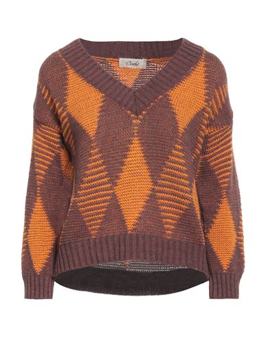 Croche Crochè Woman Sweater Brown Size M Acrylic, Alpaca Wool, Wool, Viscose